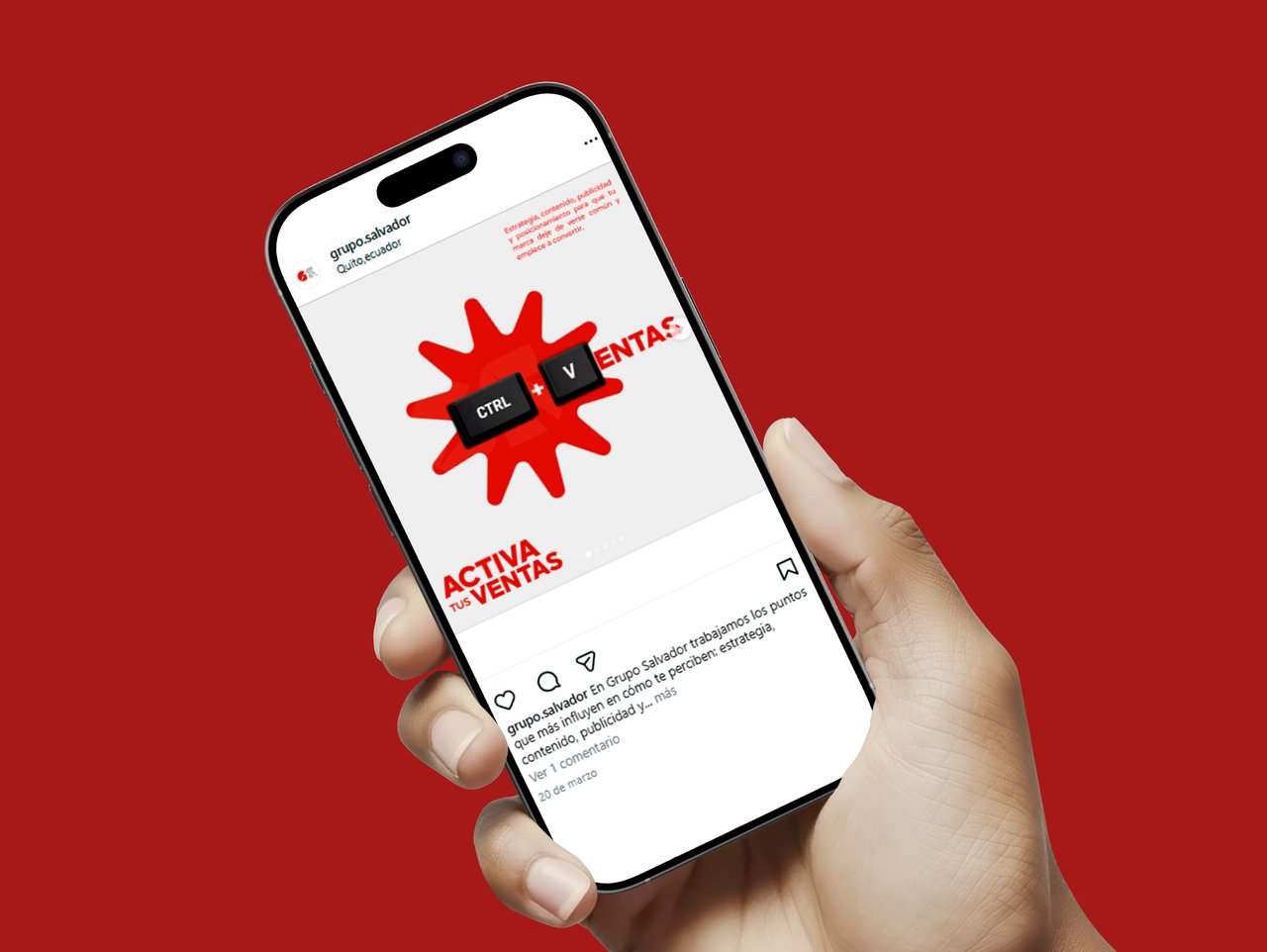 Publicación de Cliente comercial en Instagram