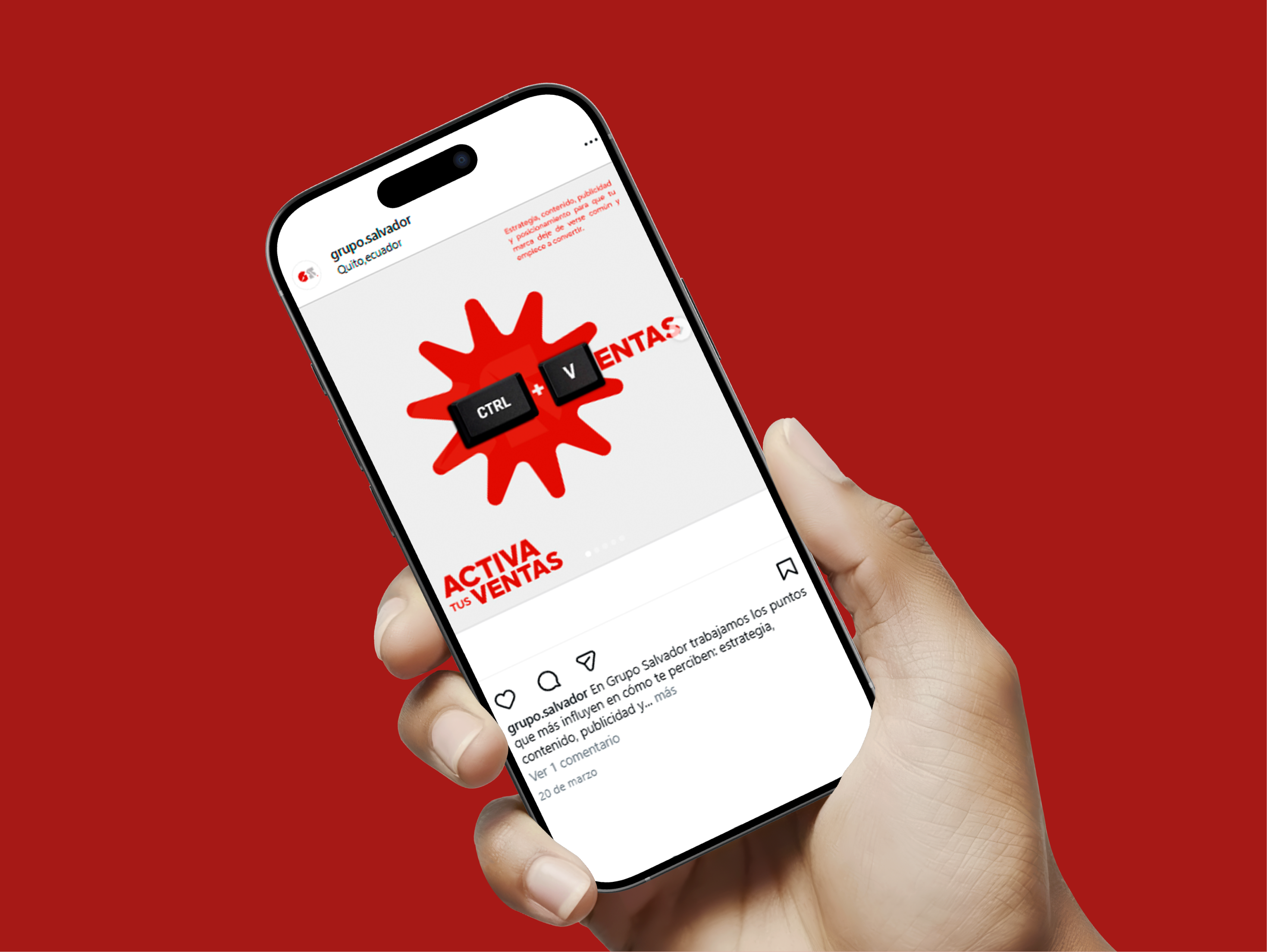 Publicación de Cliente comercial en Instagram